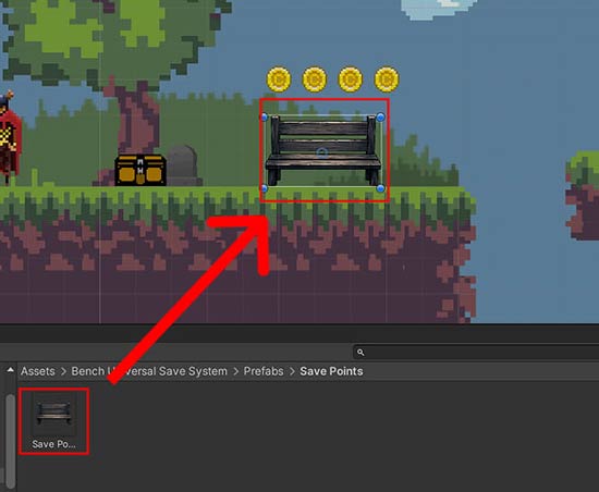Placing a Save Point prefab