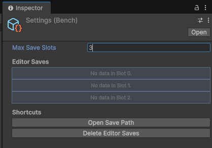 Bench Open Save Path
