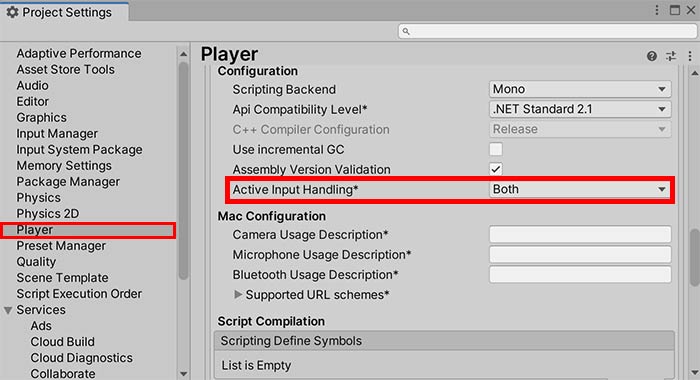 How to enable both the old and new Input systems.
