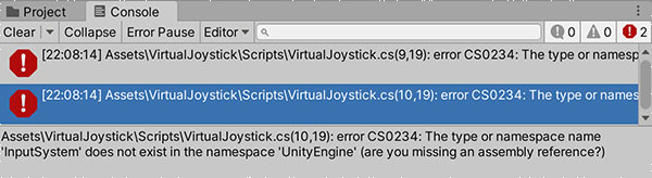 Input System namespace error