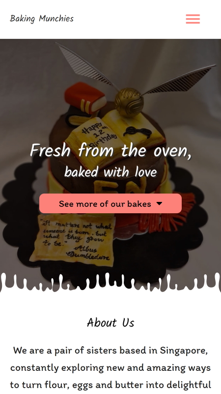 Home Page (Mobile) — Baking Munchies