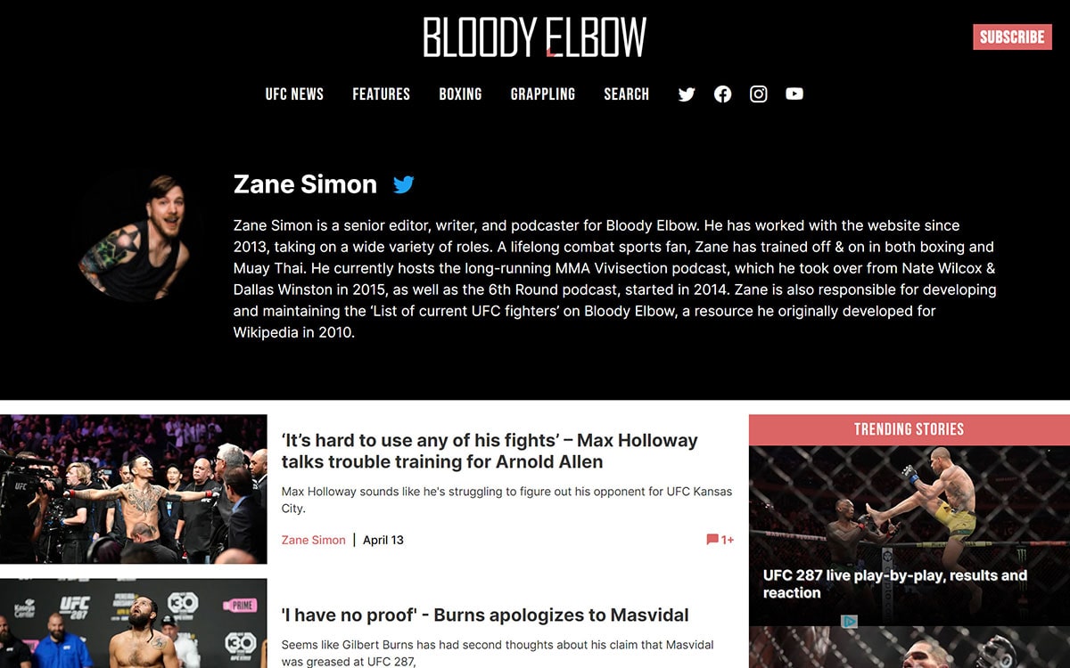 Author — Bloody Elbow