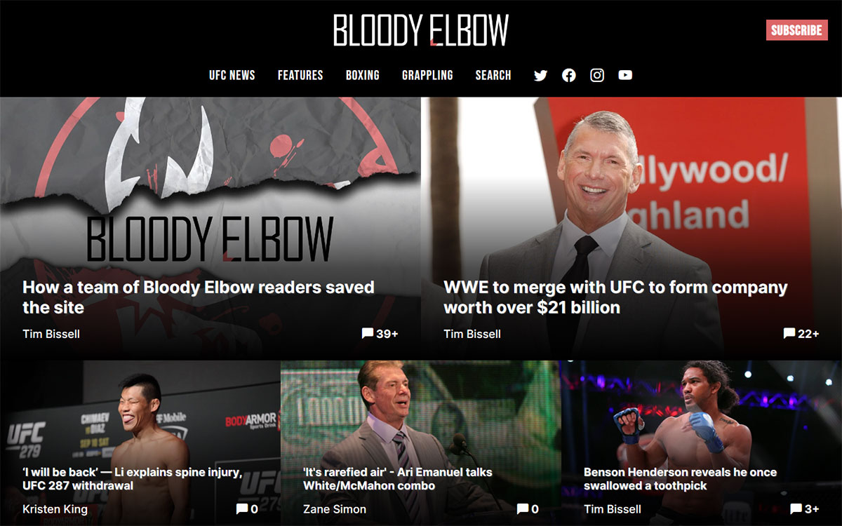Home Page — Bloody Elbow
