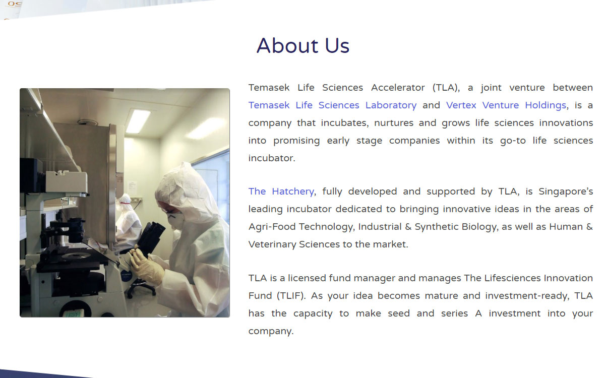About Us — Temasek Lifesciences Accelerator
