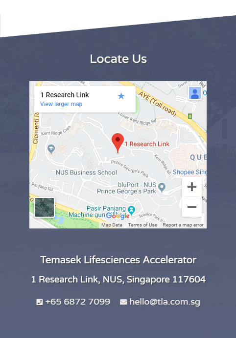 Locate Us (Mobile) — Temasek Lifesciences Accelerator